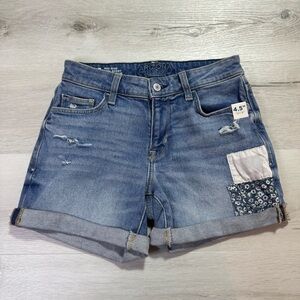 Arizona Jean Company Patchwork Detail Midrise Denim Shorts, Size 3